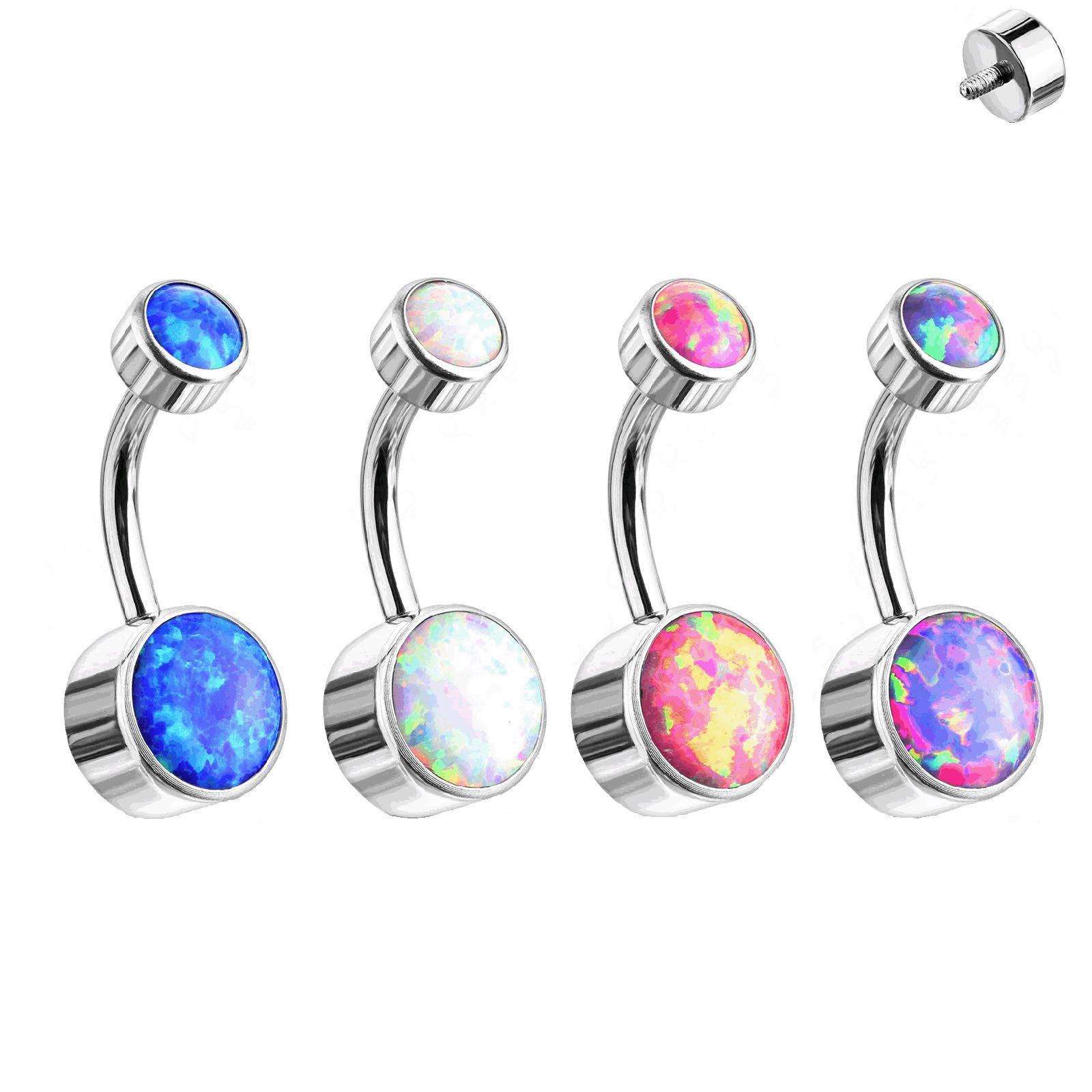 F136 Titanium Belly Button Ring with Opa
