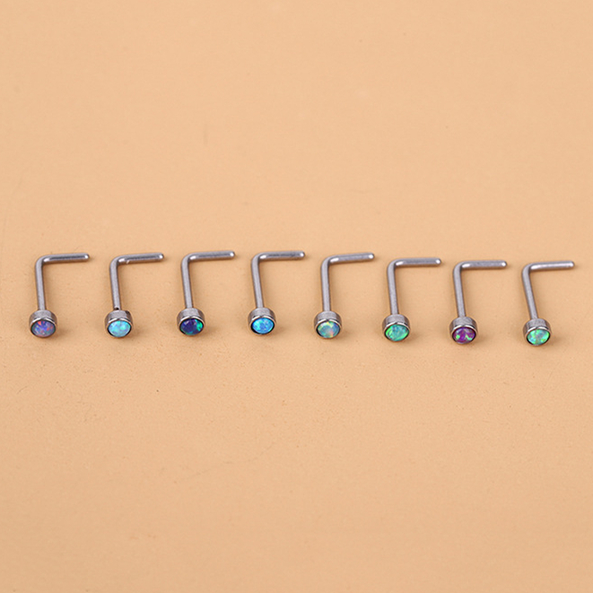 L-shaped Nose Stud with Chic CZ