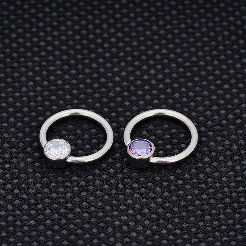 Captive Bead Ring with CZ