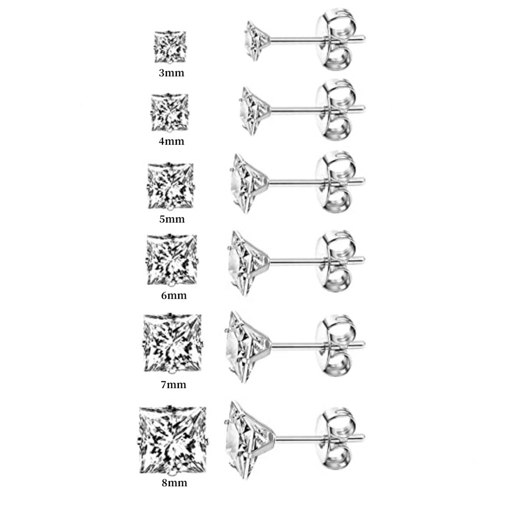 Ear Stud with Square CZ