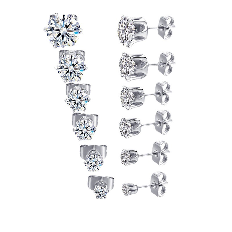 316L Stainless Steel Ear Stud with CZ