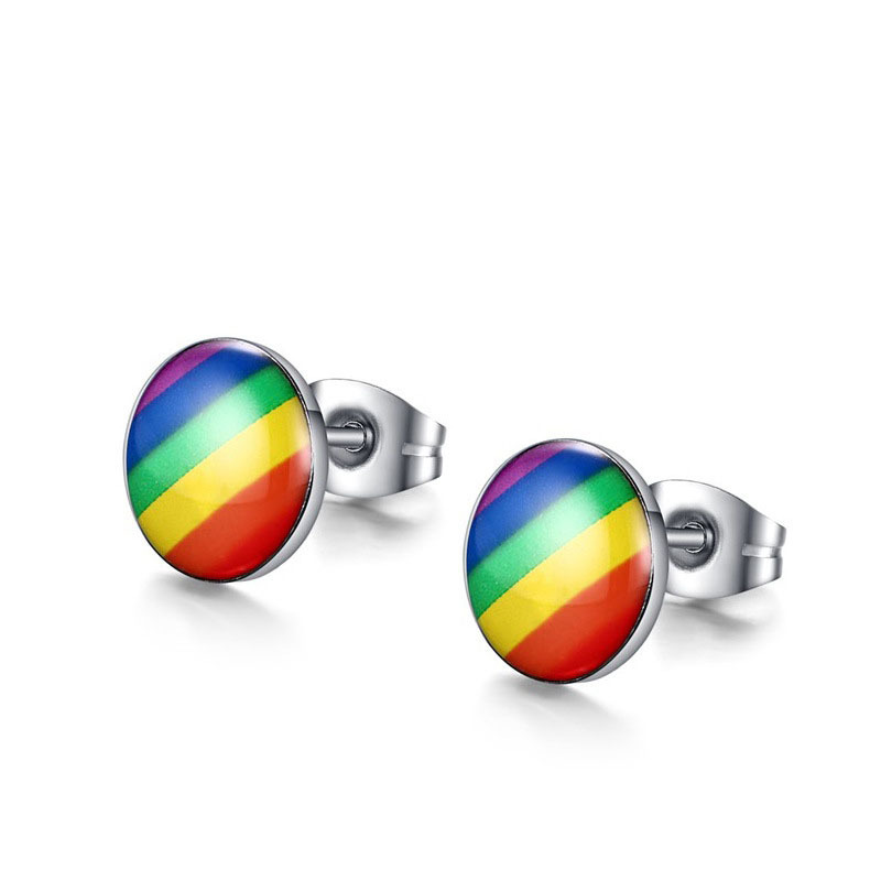 Surgical Steel Rainbow Ear Stud