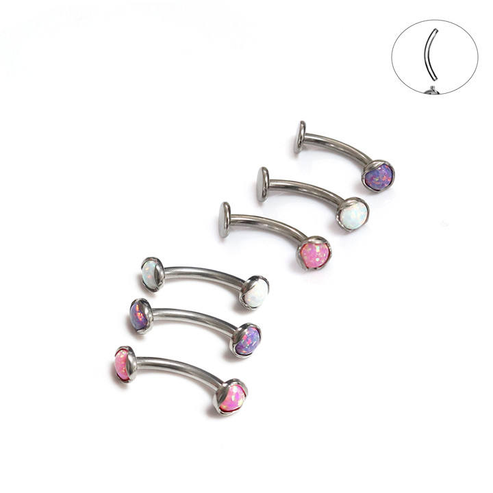 Belly Button Bar with Dual-side Opal