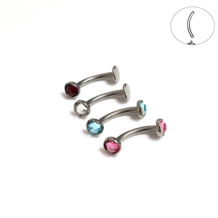 Belly Button Ring with Dual-side CZ