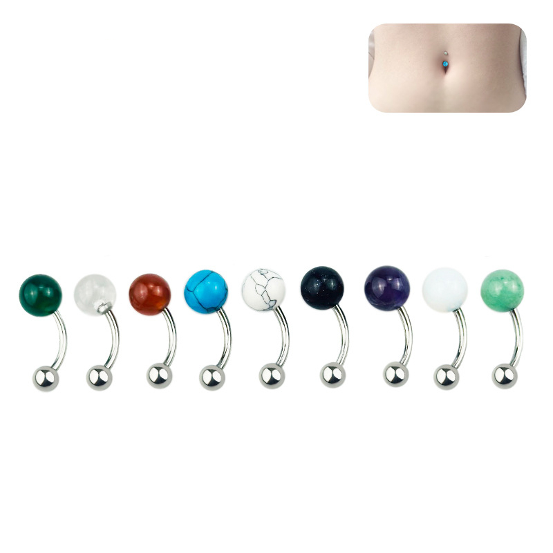 Navel Ring with Colorful Stone