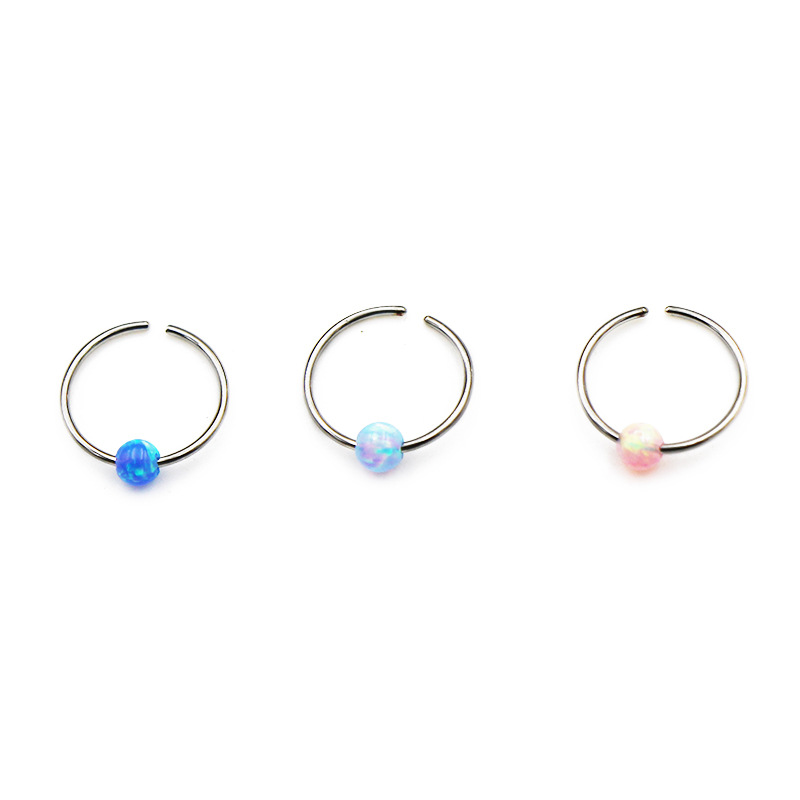 Nose Ring Hoop with Opal