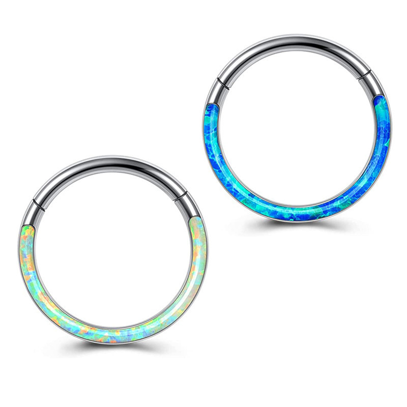 Hinged Segment Ring with Opal