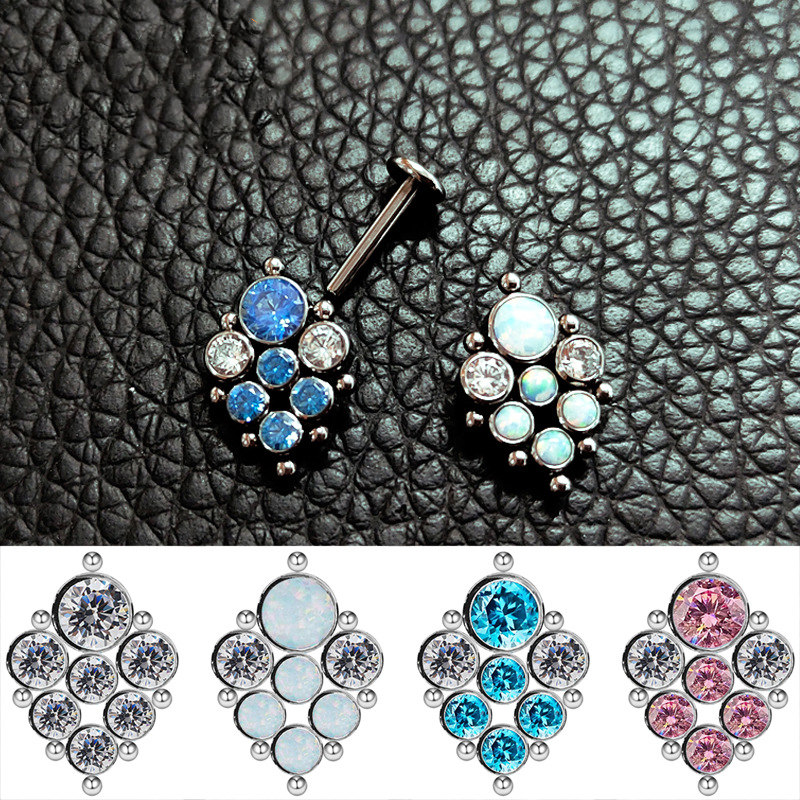 Chic Piercing Stud with CZ or Opal