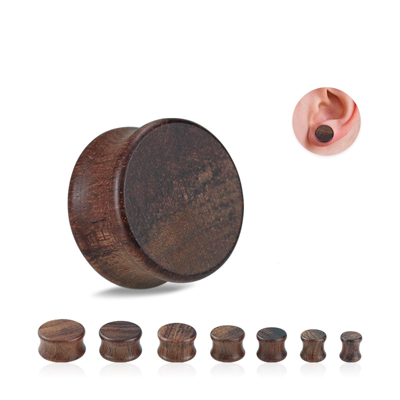 Wood Double-flare Ear Plug Piercing