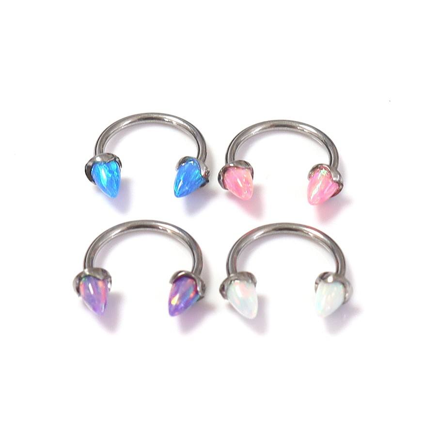 Circular Barbell with Opal