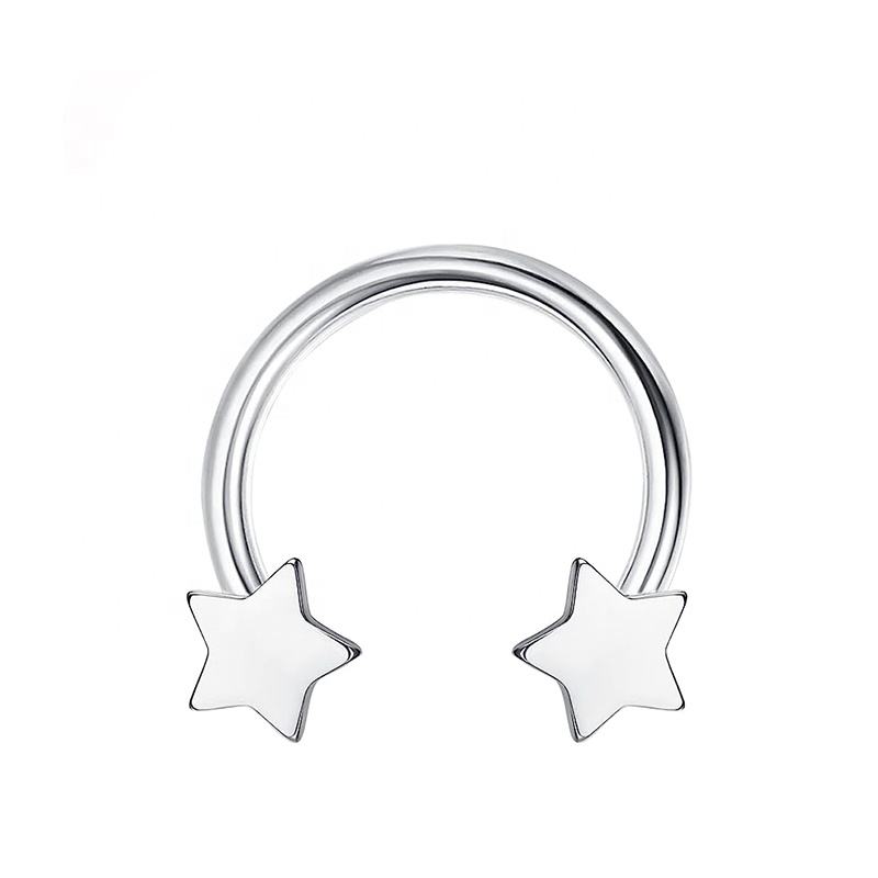 Circular Piercing Barbell with Star