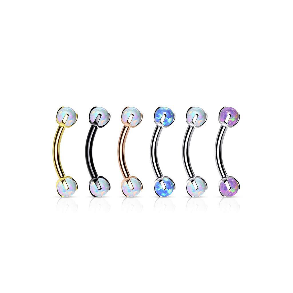 Curved Barbell with Opal