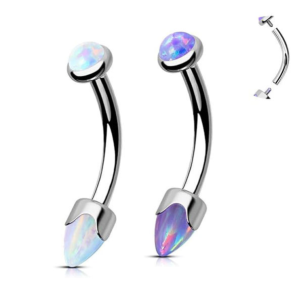 Curved Barbell with Opal