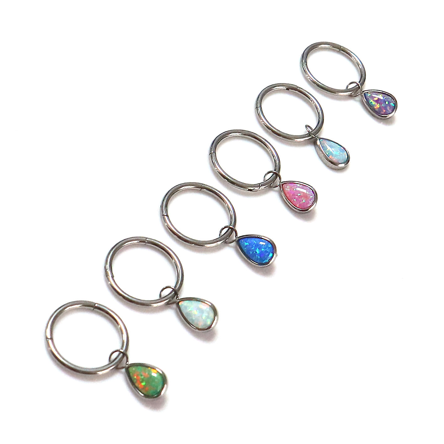 Hinged Segment Clicker with Opal Pendant