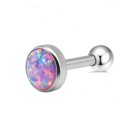 Tongue Stud with Opal