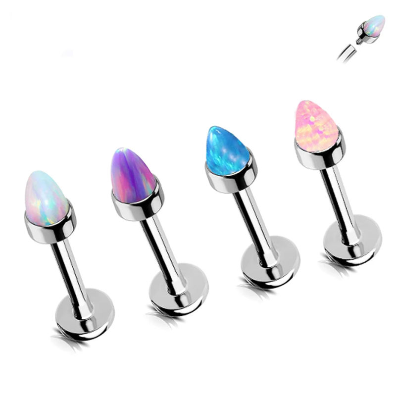 F136 Titanuim Piercing Stud with Opal