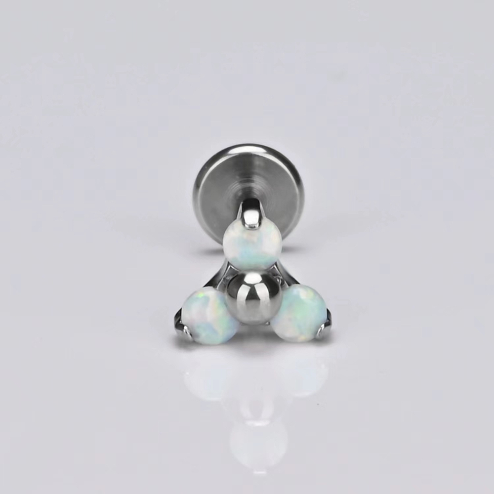 Ear Stud with CZ or Opal