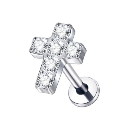 Cross-shaped Labret Stud