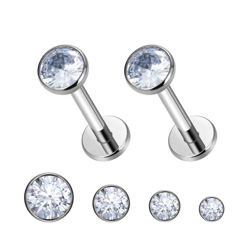 Ear and Lip Stud with CZ