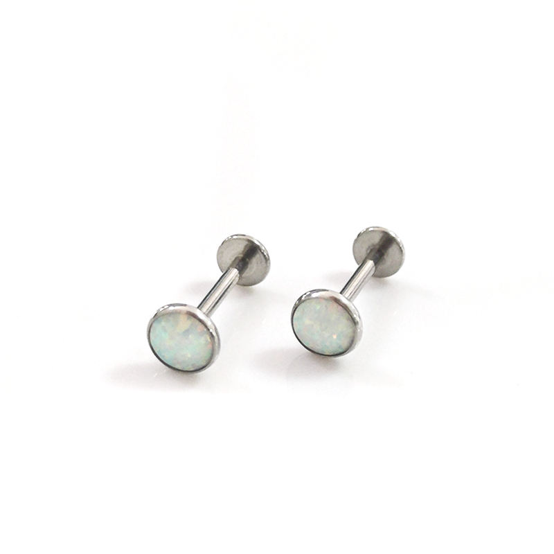 Ear and Lip Stud with Opal