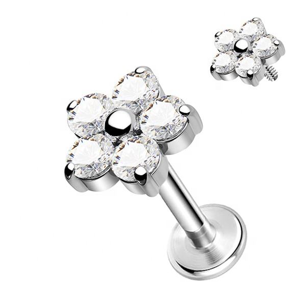 Flower-shaped Ear and Lip Stud