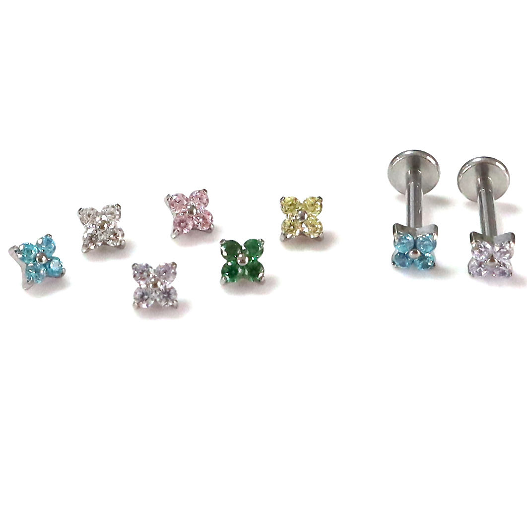 Colorful Flower-shaped Ear Stud