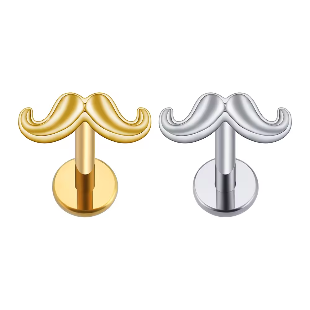 Moustache-shaped Ear and Lip Stud