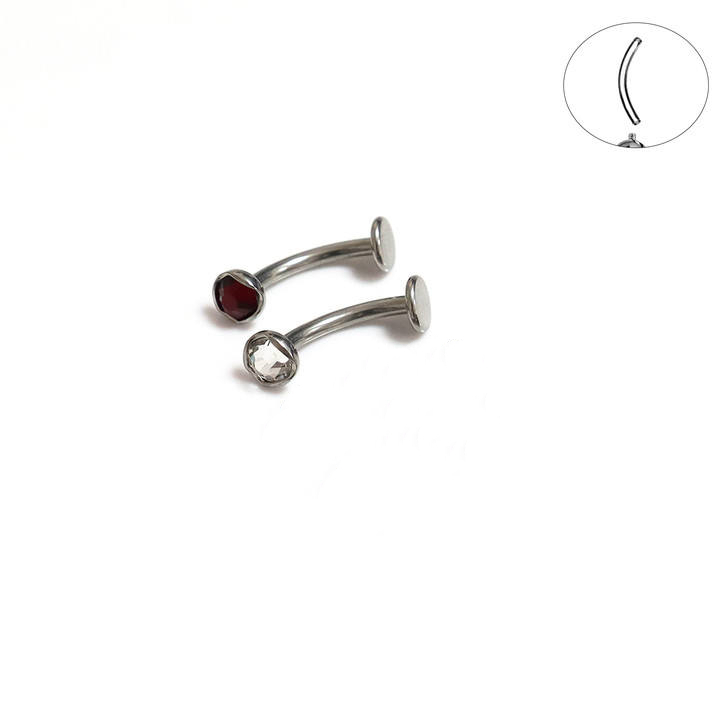 Navel Ring with Single-side CZ