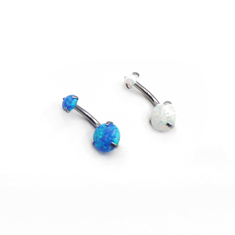 Navel Ring with Opal