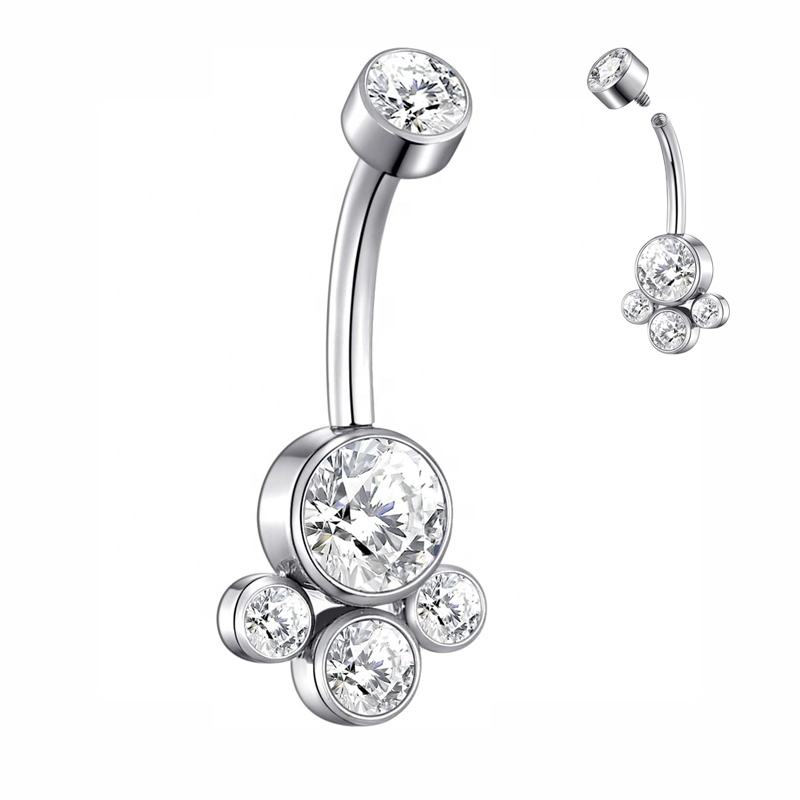 Belly Button Bar with CZ