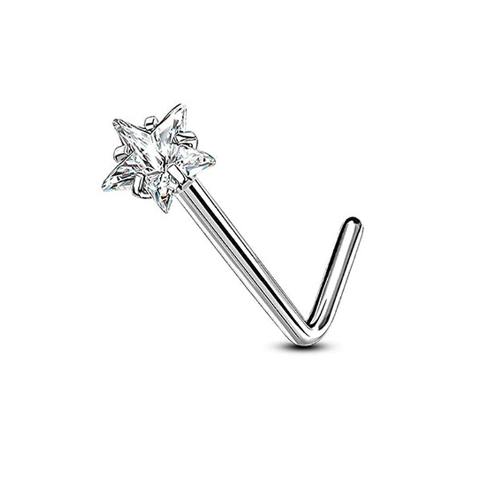 L-bend Nose Stud with Star Top