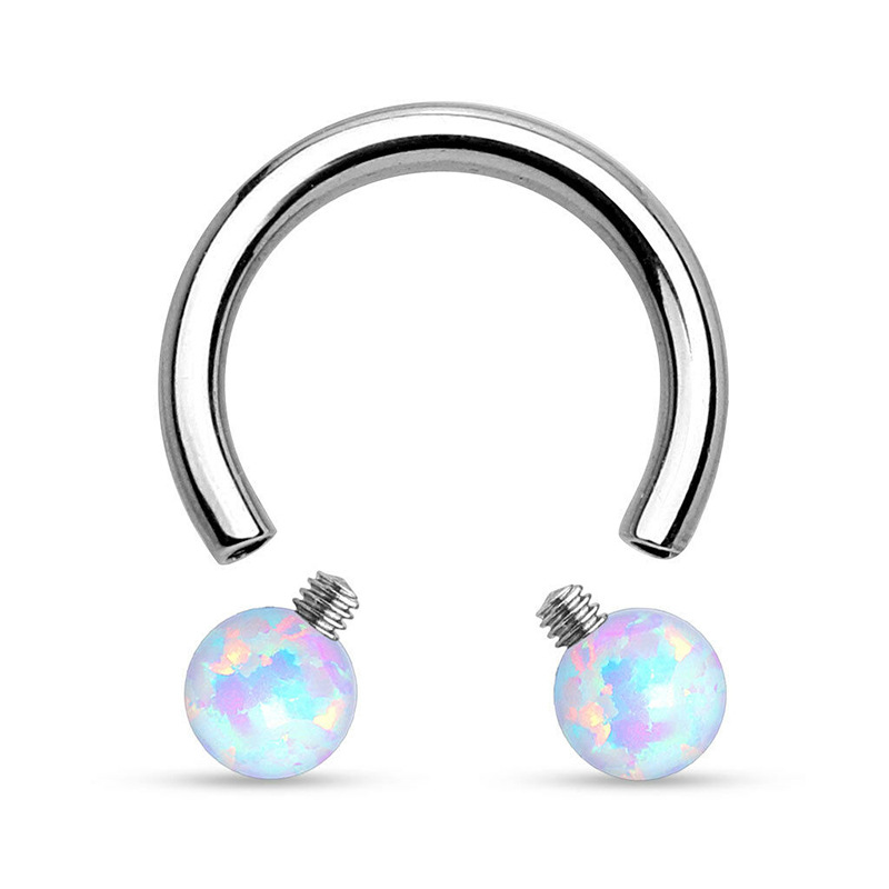 Circular Barbell with Opal