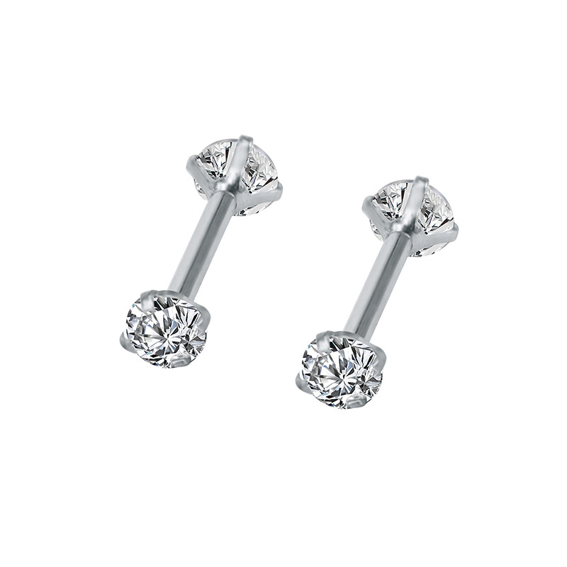 Straight Barbell with Round CZ