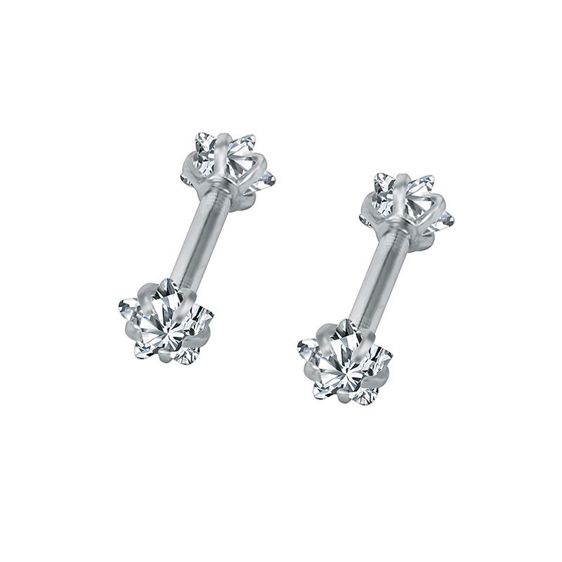 Straight Barbell with Star-shape CZ