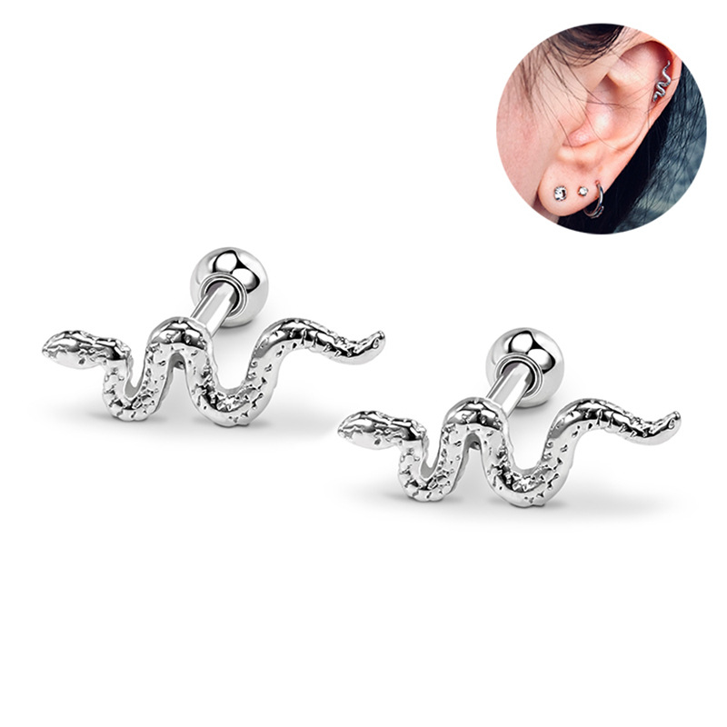 Snake-shaped Ear Stud