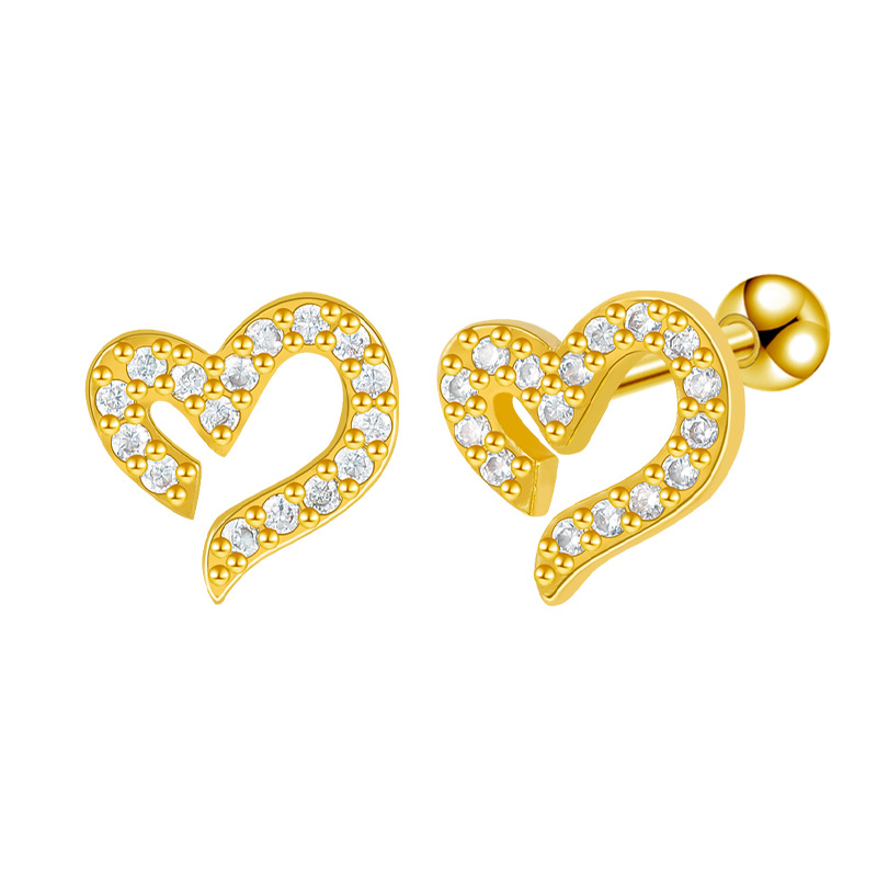 Ear Stud in Heart Look