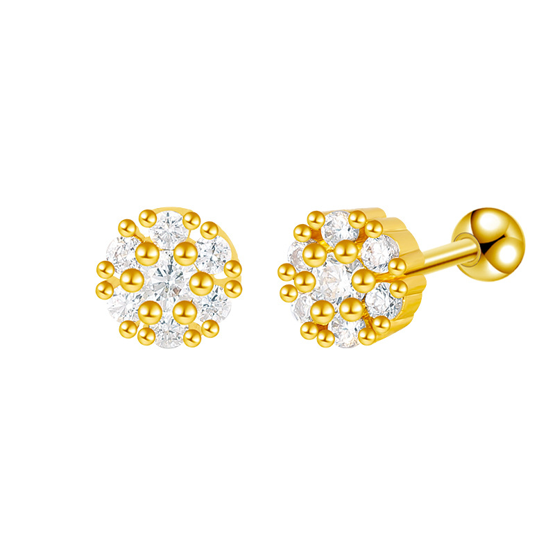 Flower-top Ear Piercing Stud