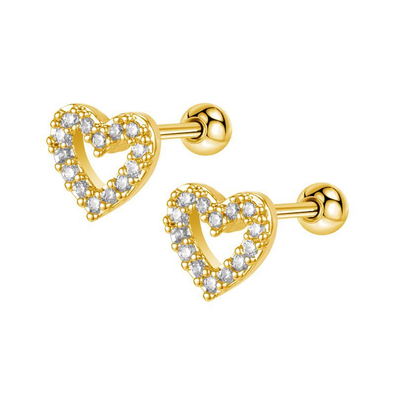 Ear Stud in Heart Look