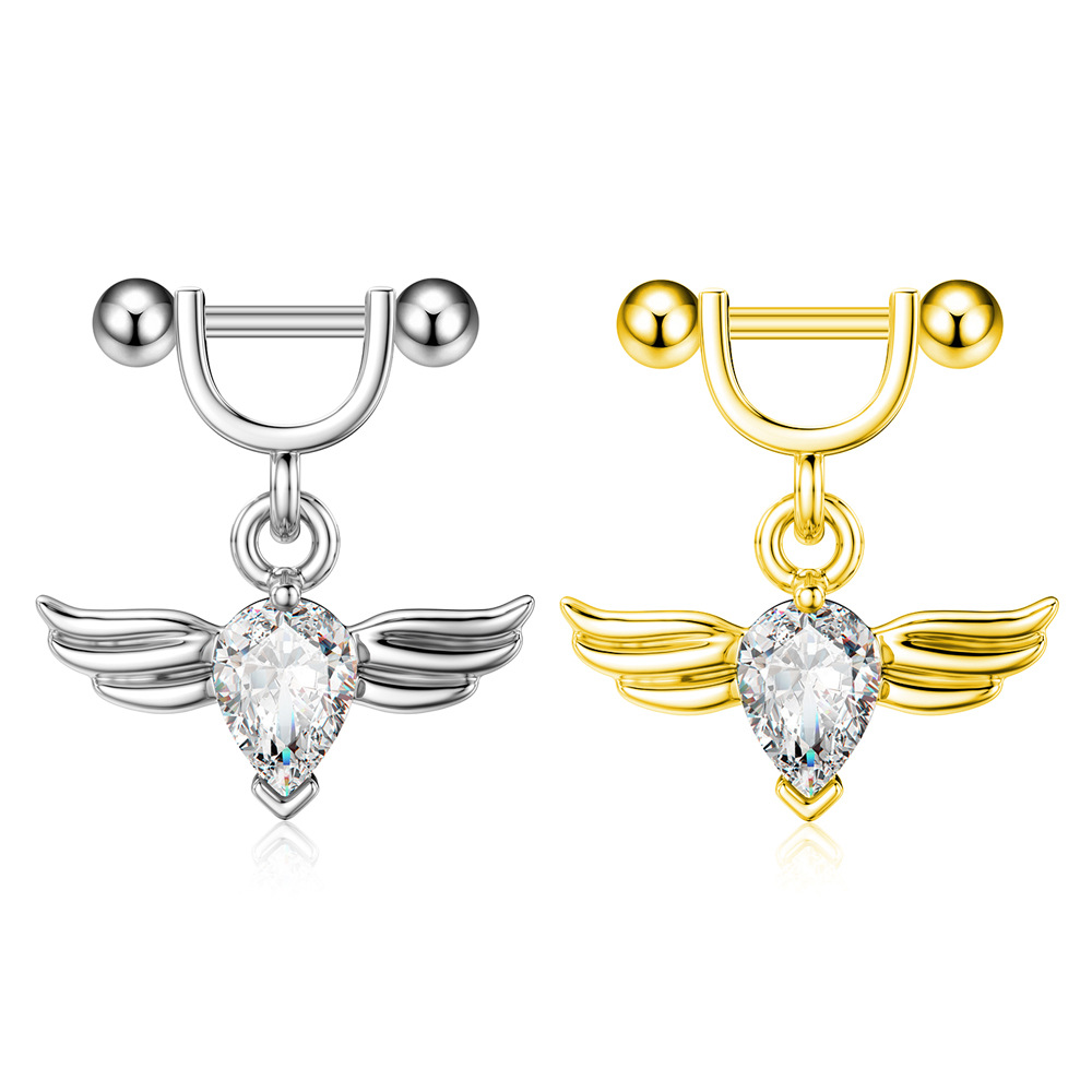 Earring with Dangle in Wing Look