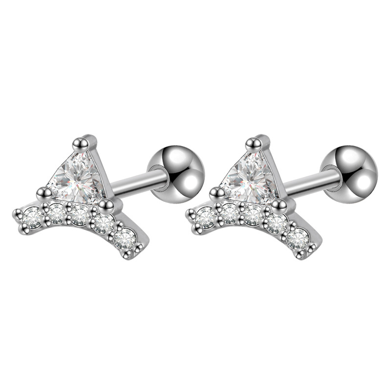 Ear Stud with CZ Top