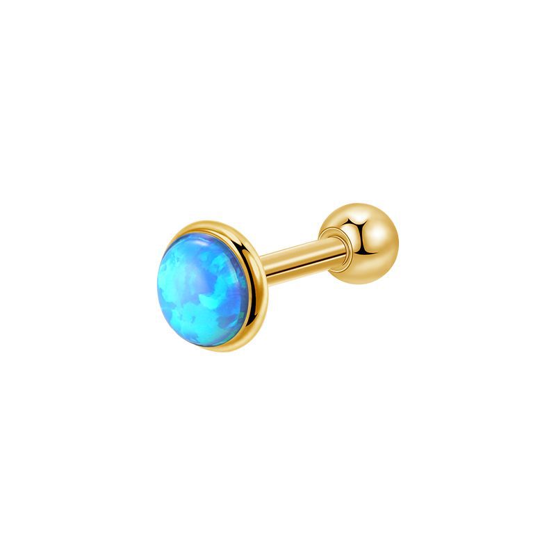 Gold-color Ear Stud with Opal