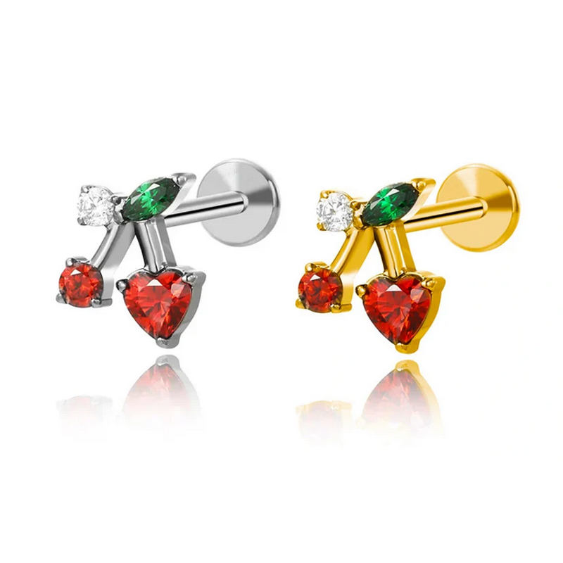 Cherry-look Ear and Lip Stud