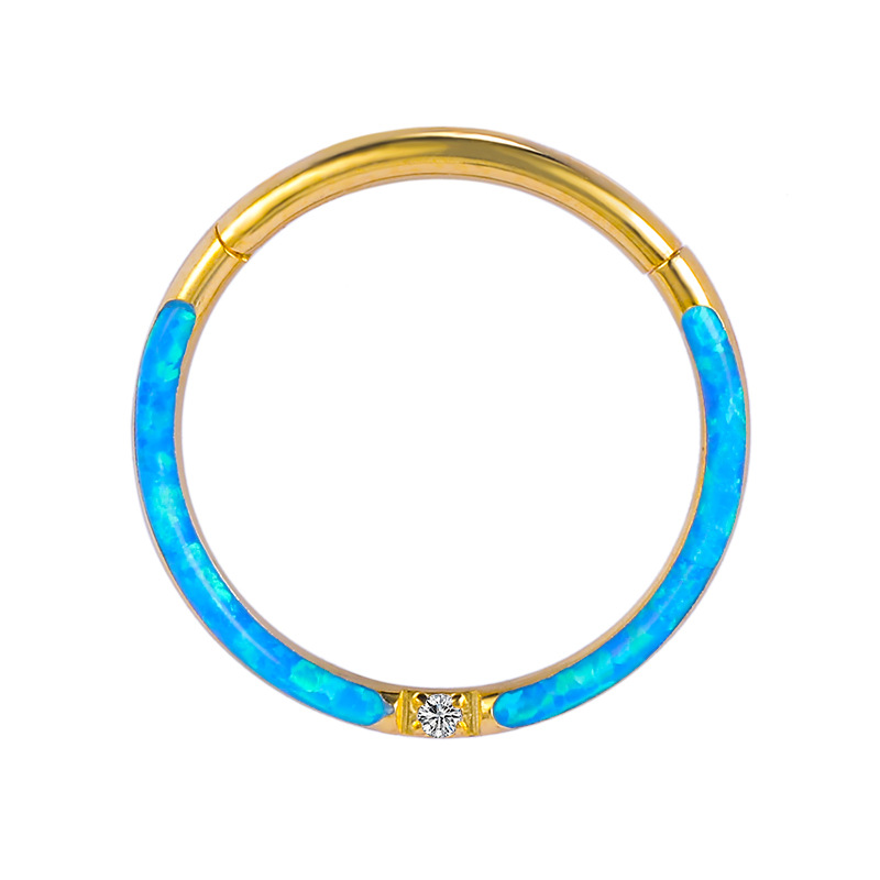 Hinged Segment Ring with Opal