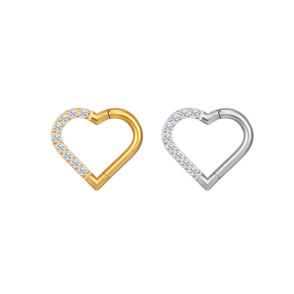 Heart-look Segment Ring with CZ