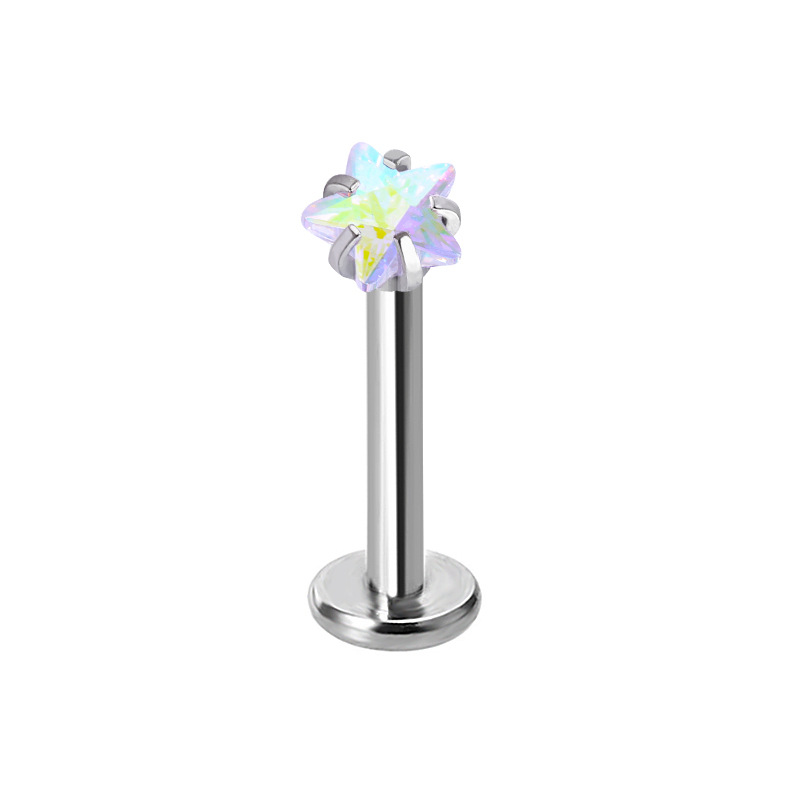 Labret Stud with Star CZ