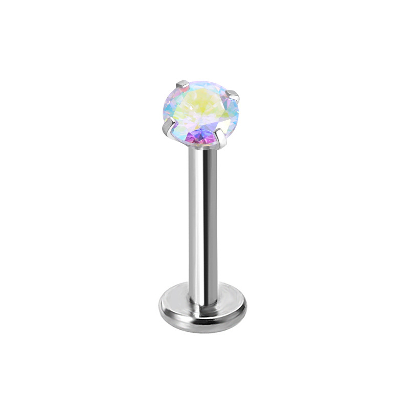 Labret Stud with Round CZ