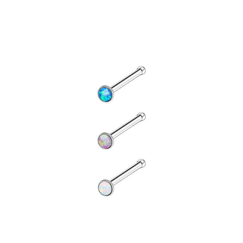 Nose Bone Stud with Opal