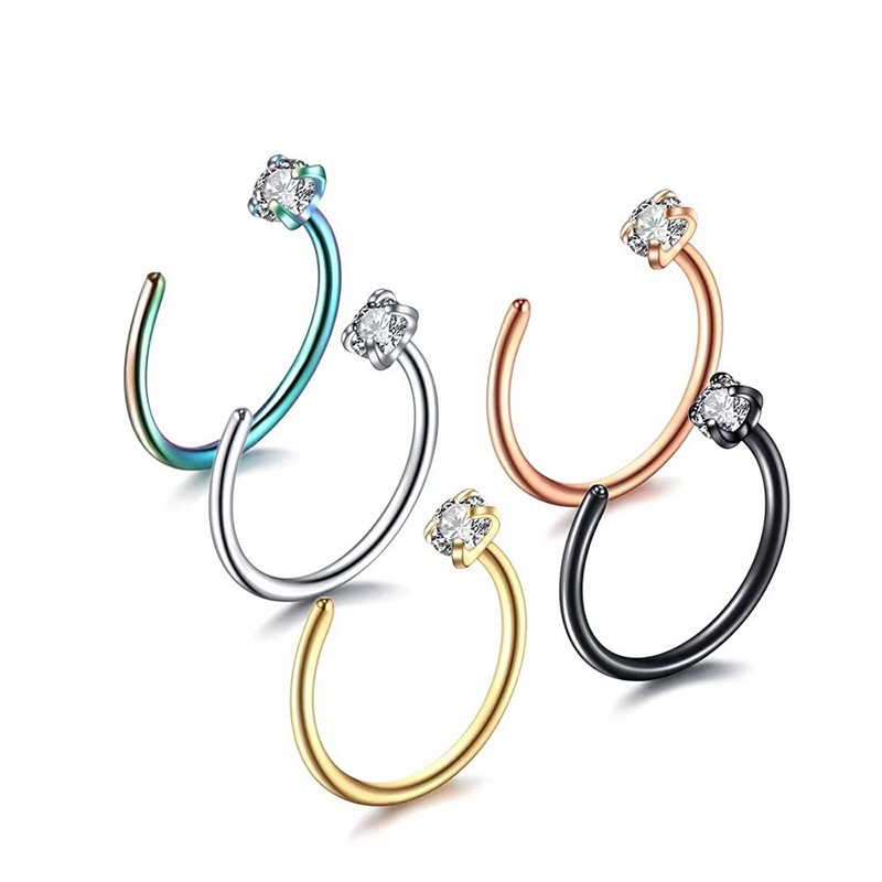 Nose Hoop with Round CZ