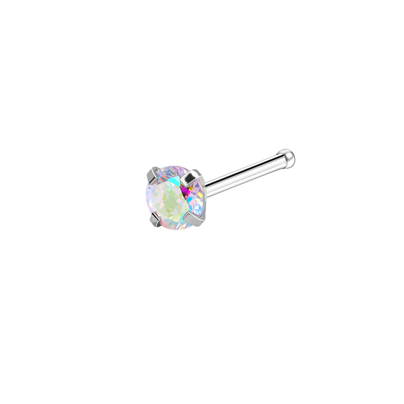 Nose Bone Stud with Round CZ