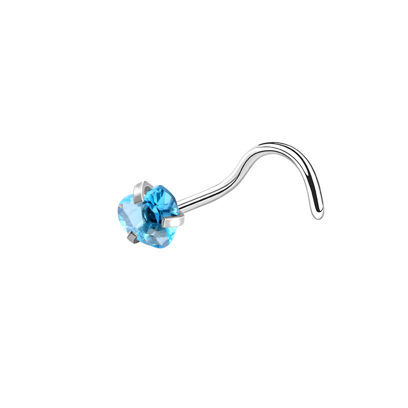 Nostril Screw with Heart CZ